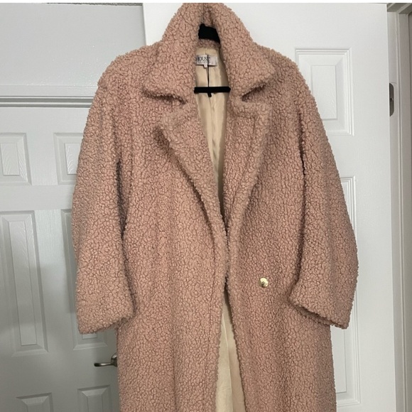 House of CB teddy bear coat blush Small or medium S M - Picture 2 of 12